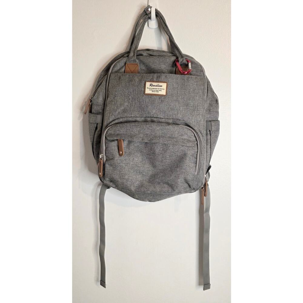 Ruvalino Large Multi Function Diaper Bag Backpack Travel Bag Heather Gray